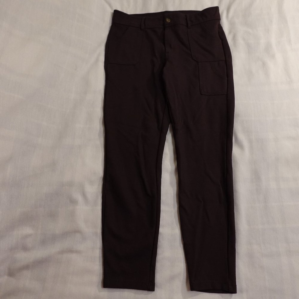 Eddie Bauer ponte high rise utility leggings women's large brown